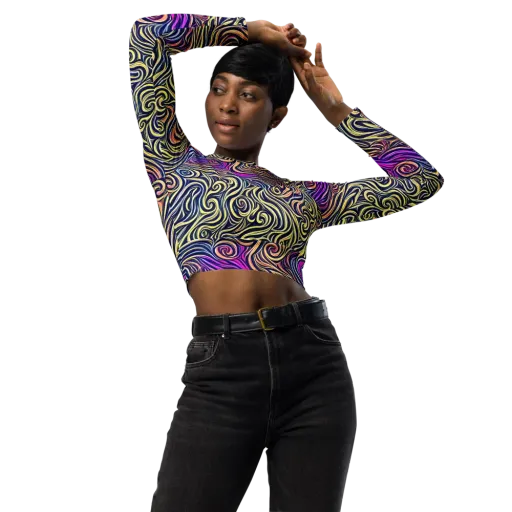 Velvet Whirlpool on a Long Sleeve Crop Top