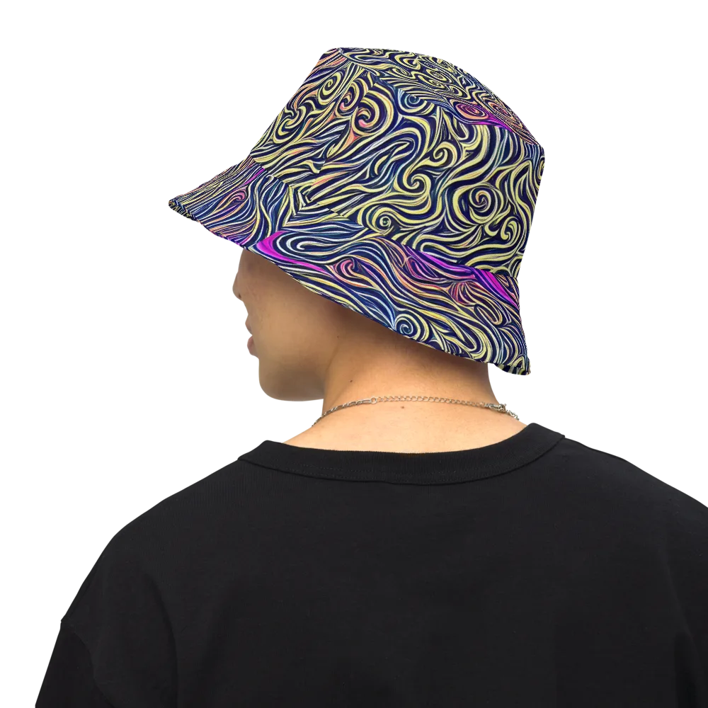 Velvet Whirlpool on Reversible Bucket Hat — Back Inside