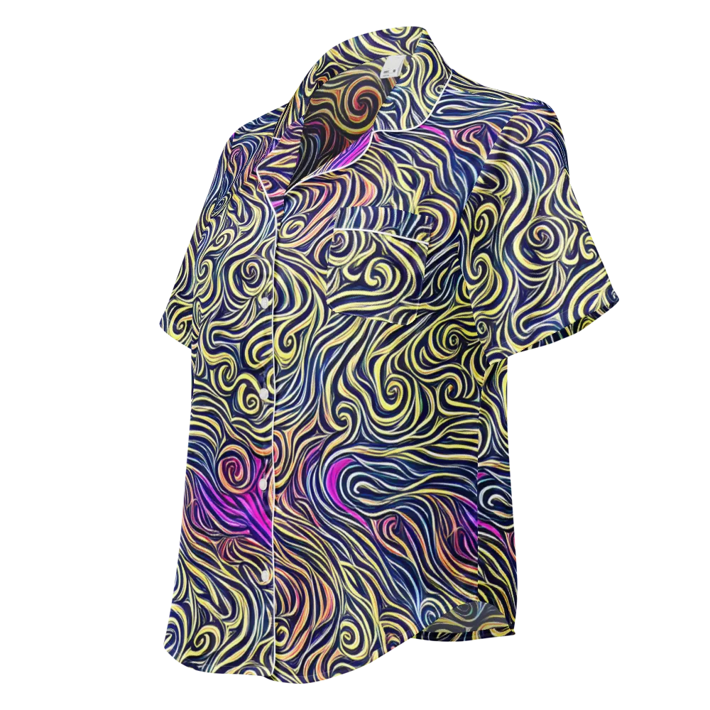 Velvet Whirlpool on Women's Short Sleeve Pajama Top — Left Front
