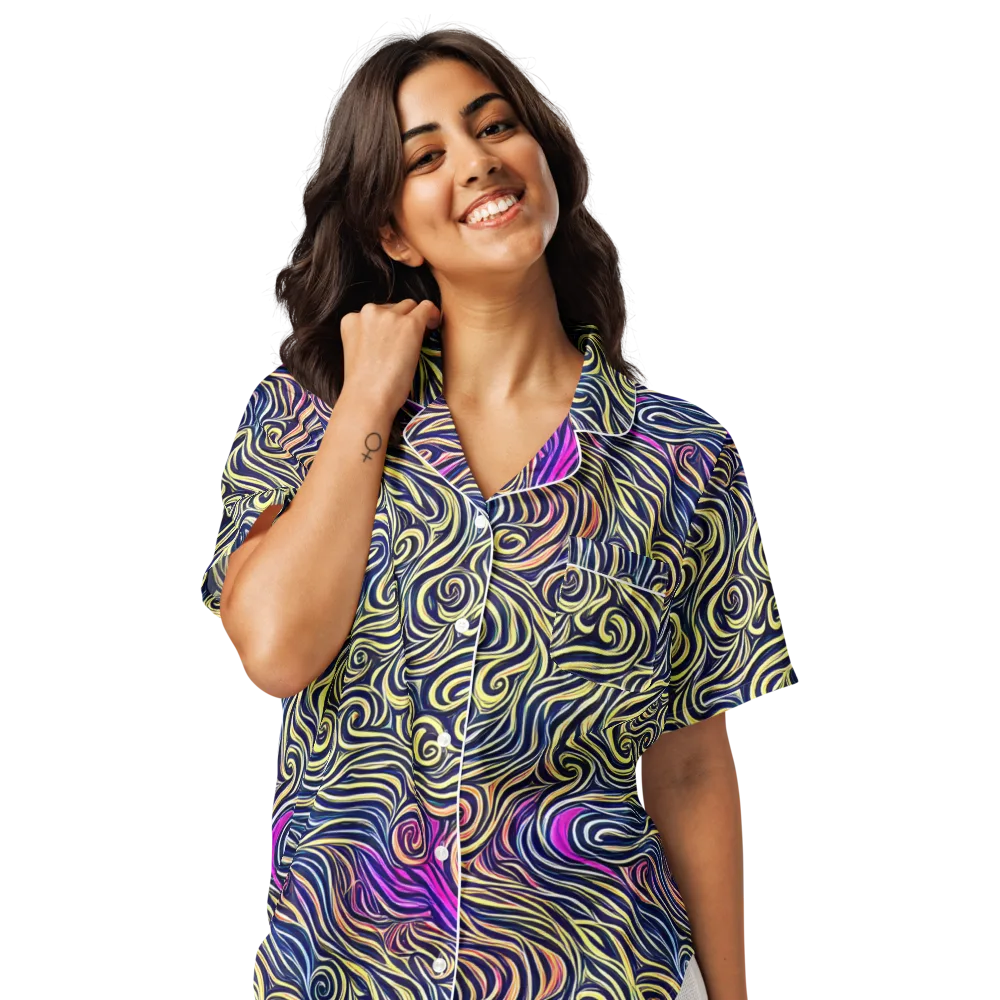 Velvet Whirlpool on Women's Short Sleeve Pajama Top — Front
