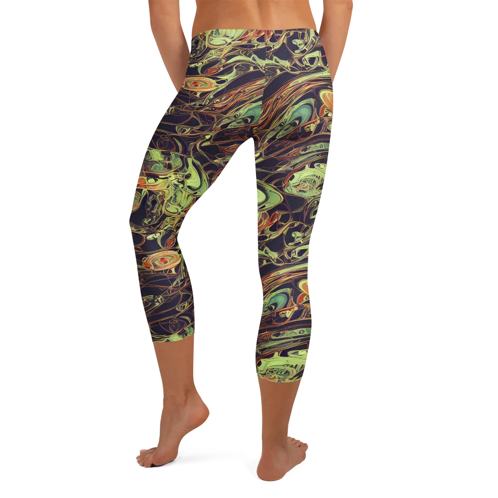 Molten Labyrinth on Capri Leggings — Back