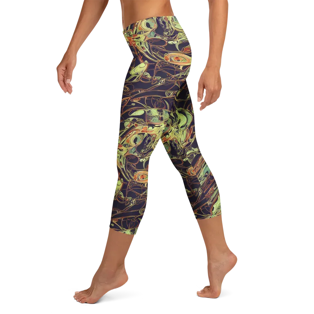 Molten Labyrinth on Capri Leggings — Left