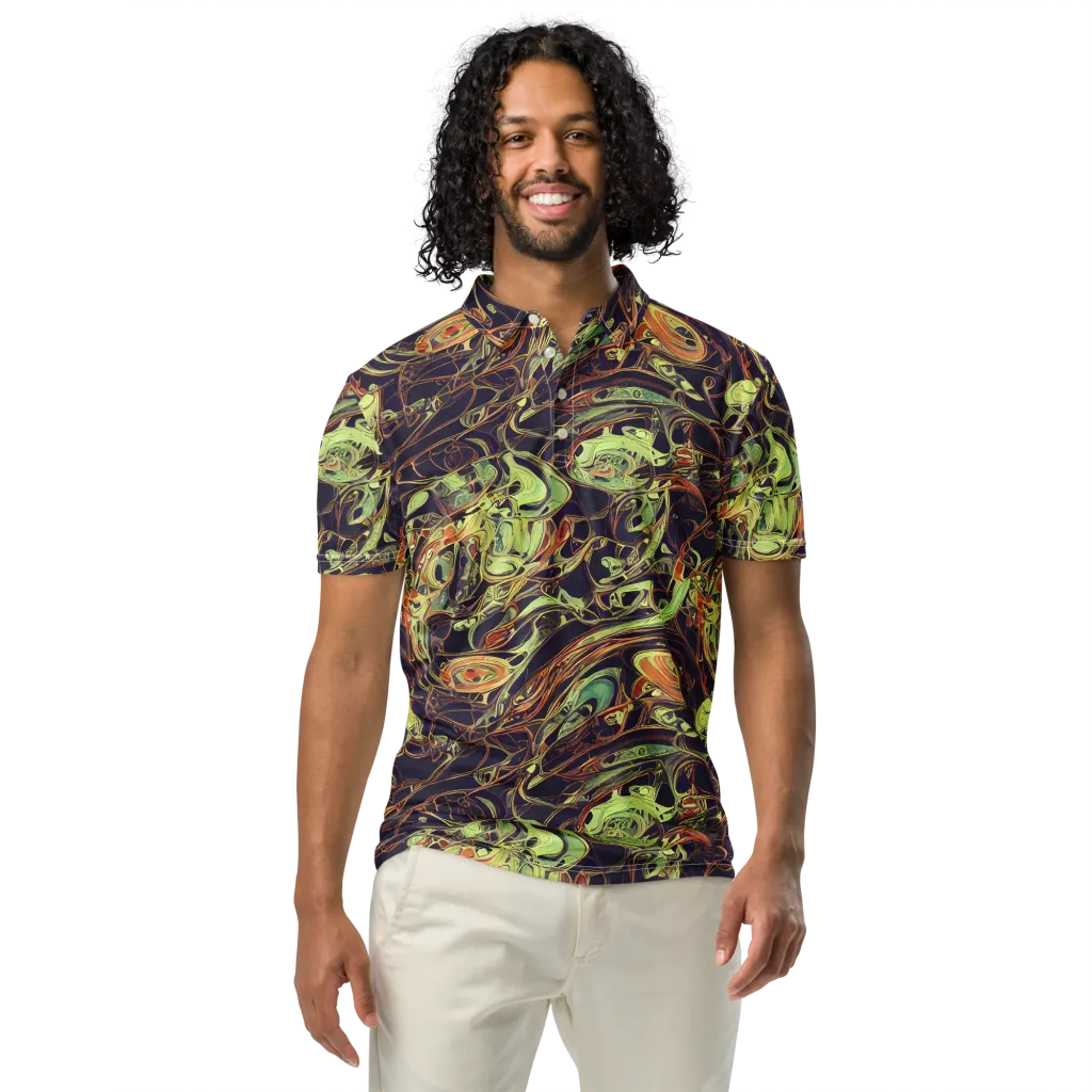 Molten Labyrinth on Men's Slim Fit Polo Shirt — Front