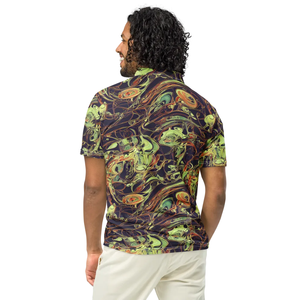 Molten Labyrinth on Men's Slim Fit Polo Shirt — Back