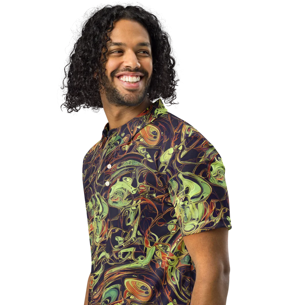 Molten Labyrinth on Men's Slim Fit Polo Shirt — Left Front