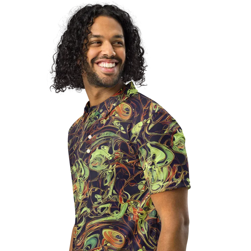 Molten Labyrinth on Men's Slim Fit Polo Shirt — Left Front