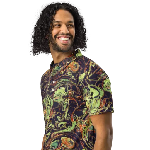 Molten Labyrinth on a Men's Slim Fit Polo Shirt