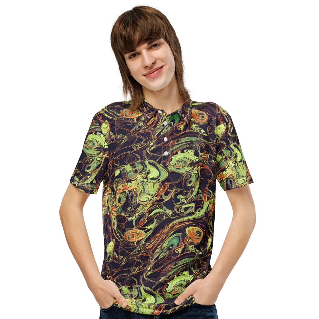 Molten Labyrinth on Men's Slim Fit Polo Shirt — Front