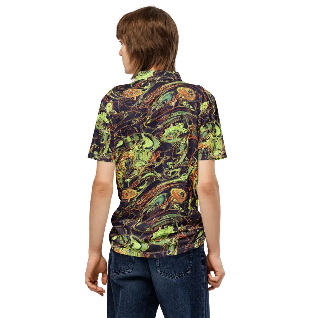 Molten Labyrinth on Men's Slim Fit Polo Shirt — Back