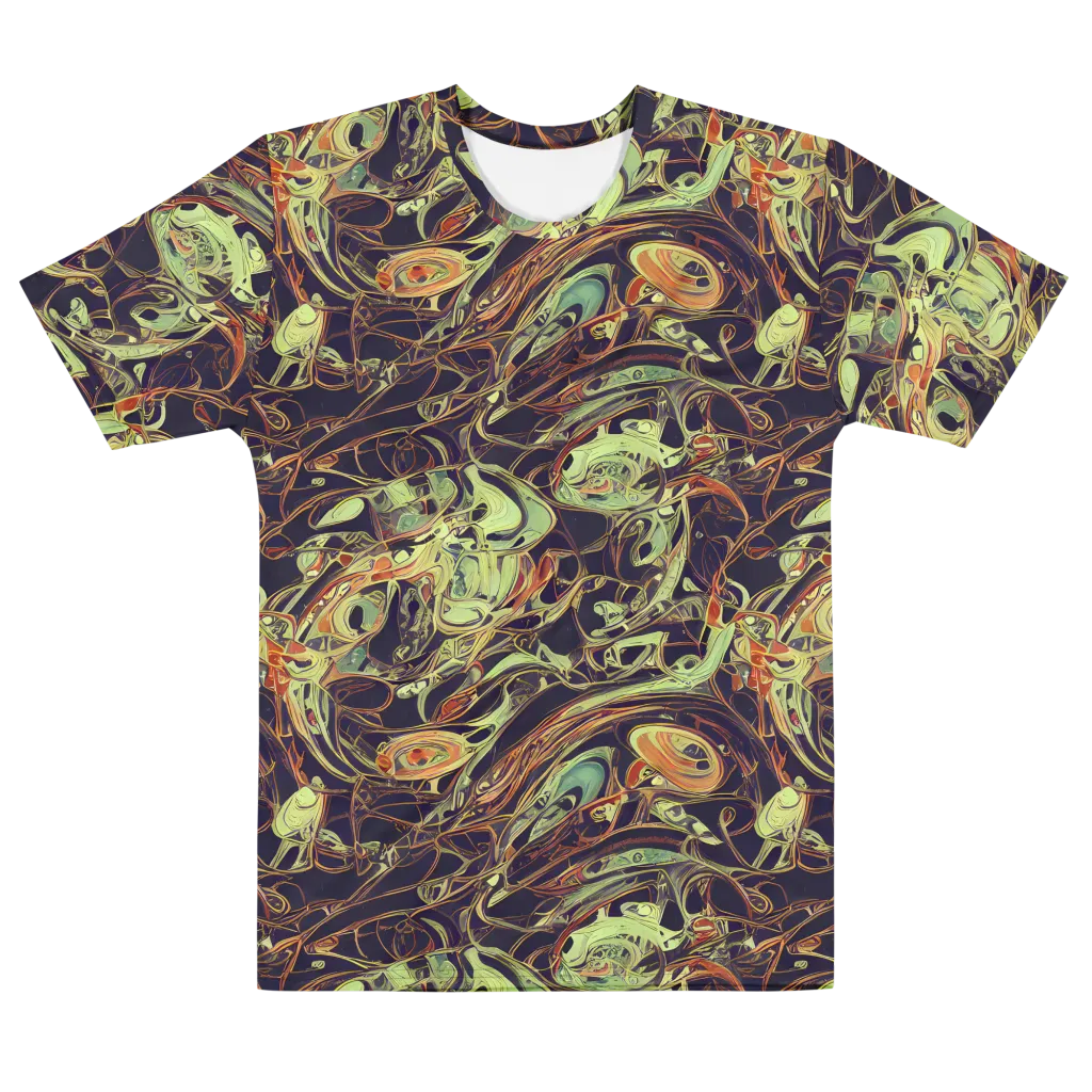 Molten Labyrinth on Men's Cotton Crew Neck T-Shirt — Front