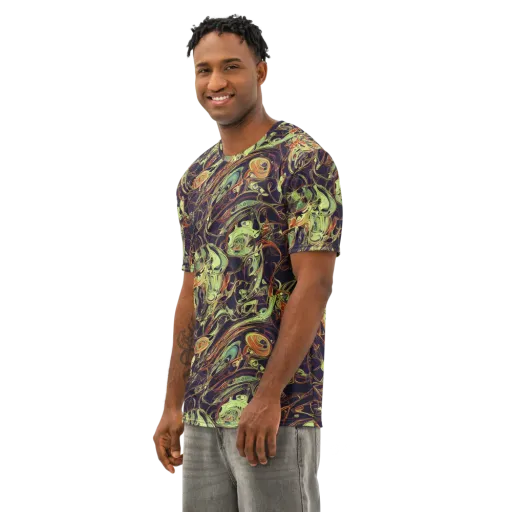 Molten Labyrinth on a Men's Cotton Crew Neck T-Shirt