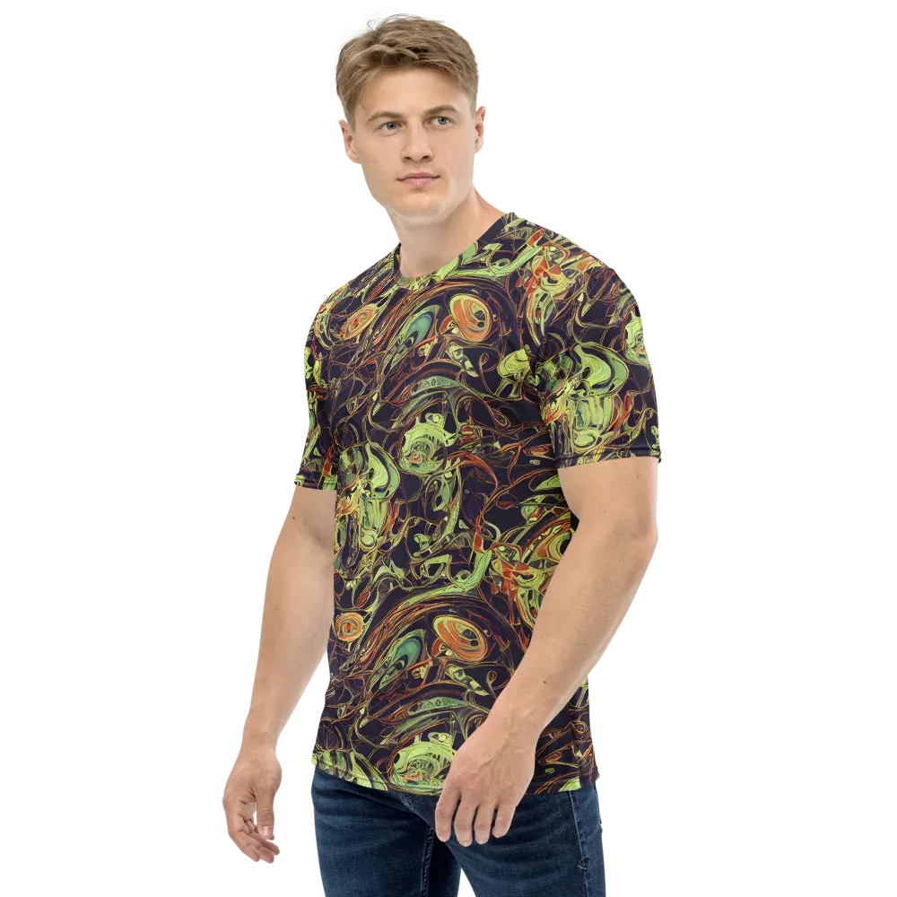 Molten Labyrinth on Men's Crew Neck T-Shirt — Left