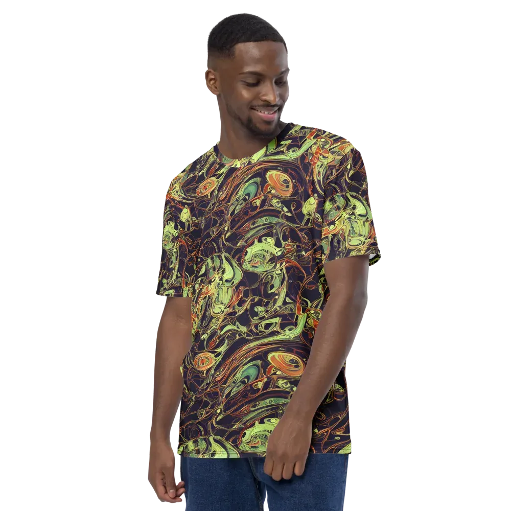 Molten Labyrinth on Men's Crew Neck T-Shirt — Left