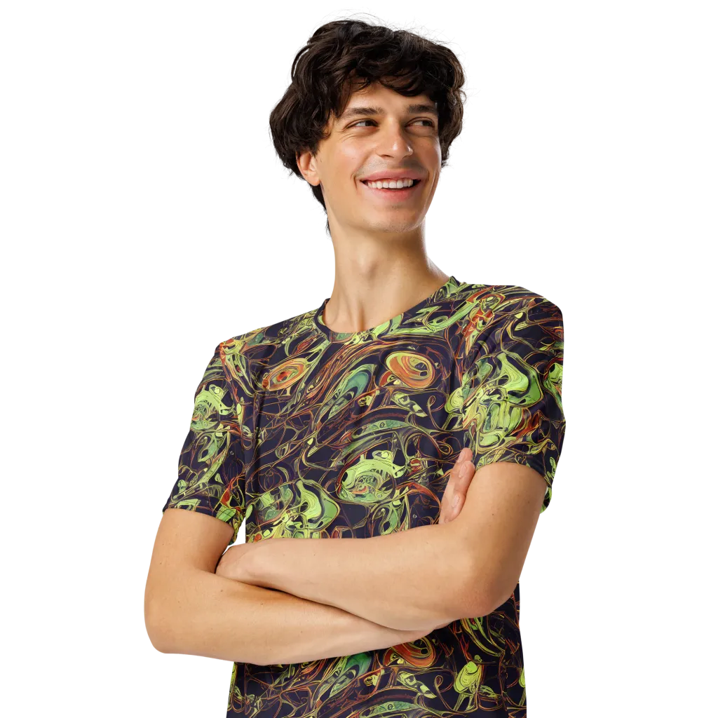 Molten Labyrinth on Men's Crew Neck T-Shirt — Left Front