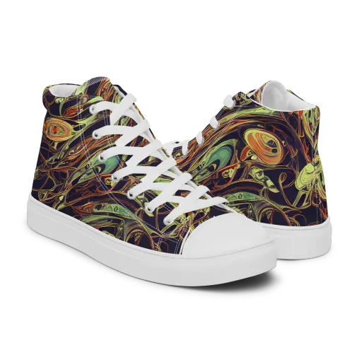 Molten Labyrinth on a Men's High Top Canvas Shoes