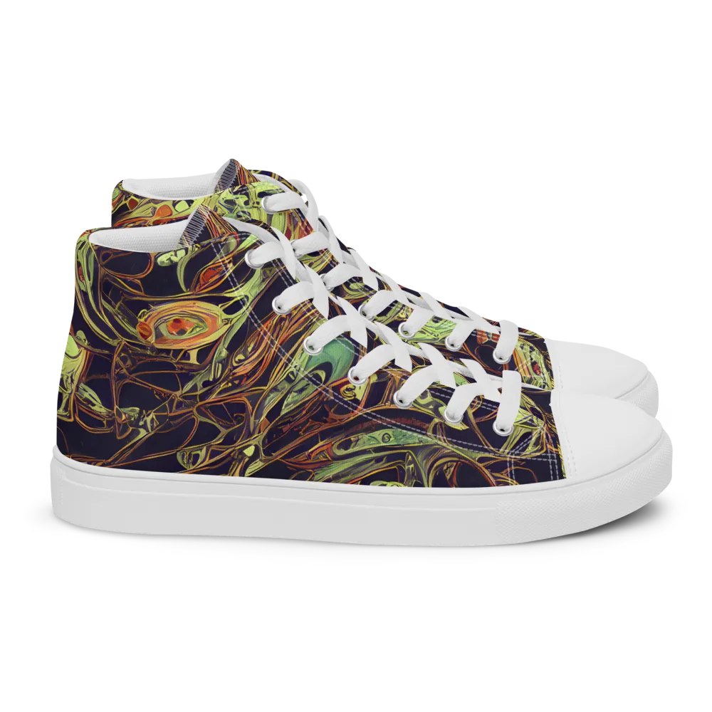 Molten Labyrinth on Women's High Top Canvas Shoes — Right