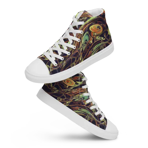 Molten Labyrinth on a Women's High Top Canvas Shoes