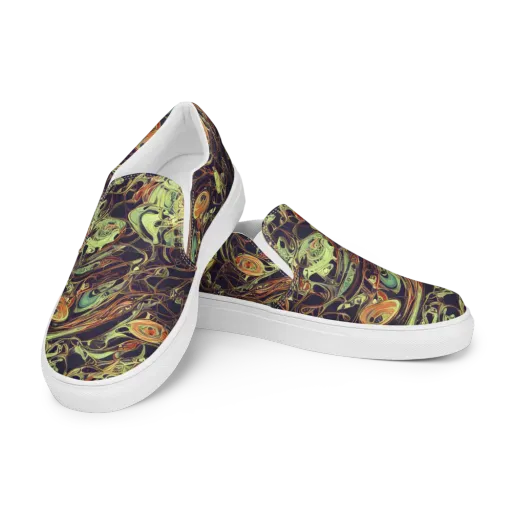 Molten Labyrinth on a Men's Slip-On Canvas Shoes