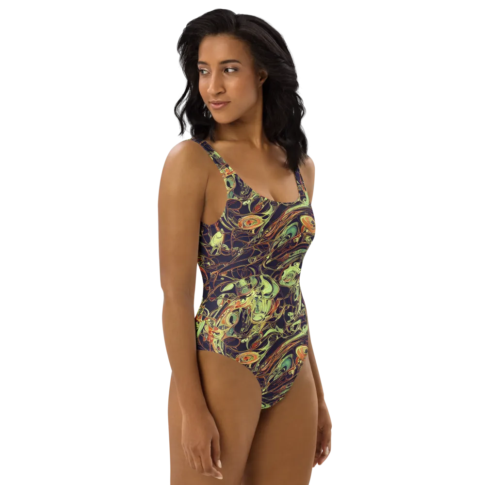 Molten Labyrinth on One-Piece Swimsuit — Right