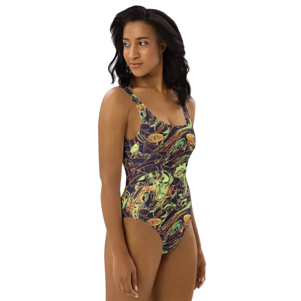 Molten Labyrinth on One-Piece Swimsuit — Right