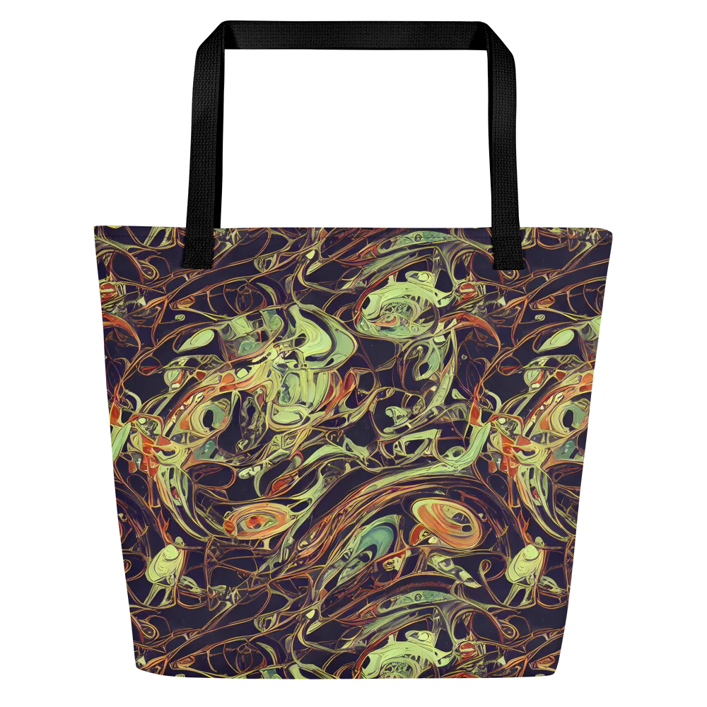Molten Labyrinth on Large Tote Bag W/ Pocket — Front