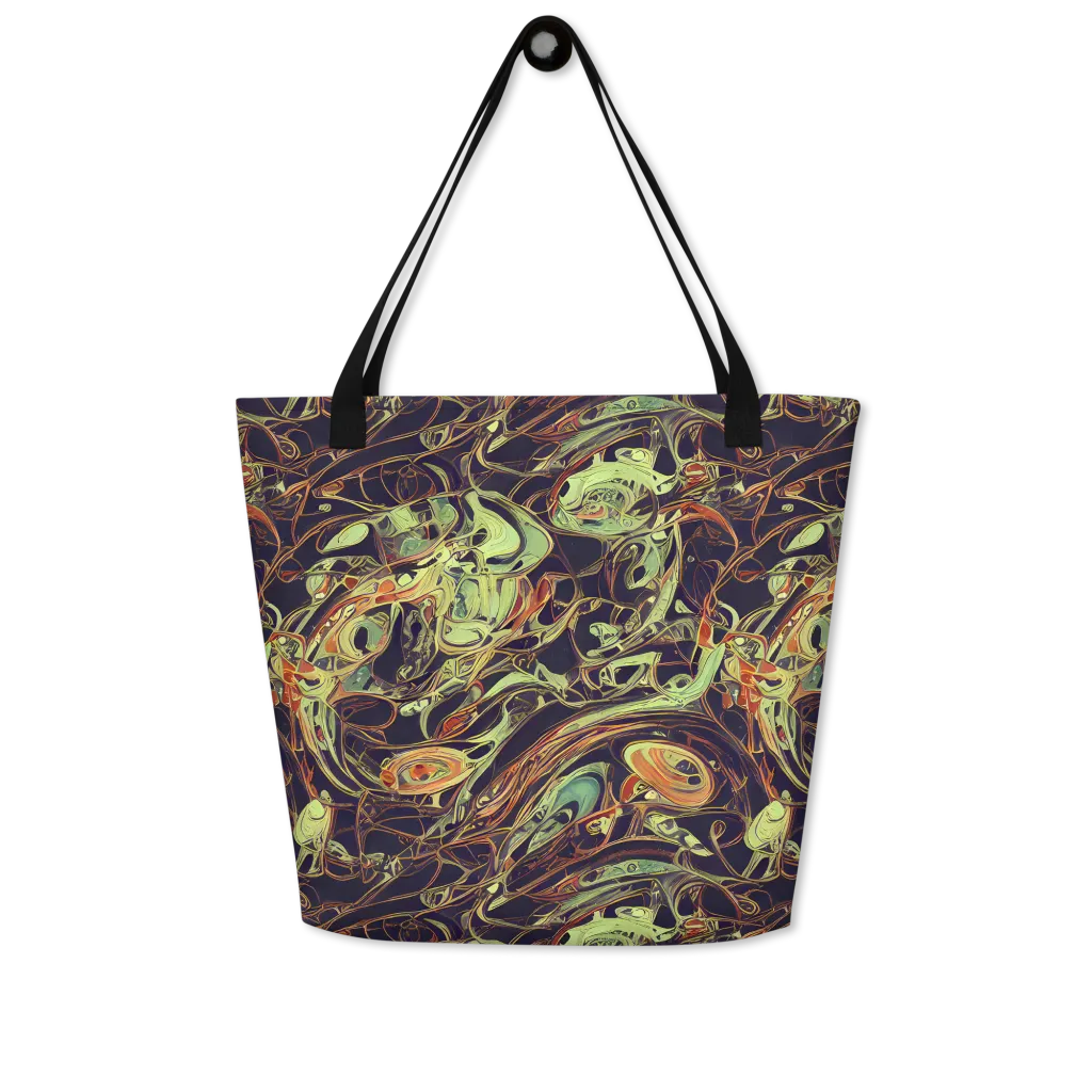 Molten Labyrinth on Large Tote Bag W/ Pocket — Front