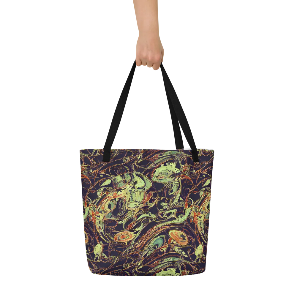 Molten Labyrinth on Large Tote Bag W/ Pocket — Front