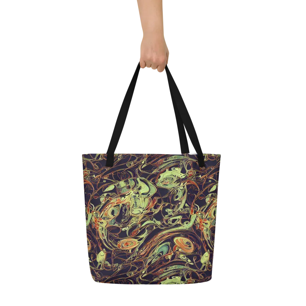 Molten Labyrinth on Large Tote Bag W/ Pocket — Front