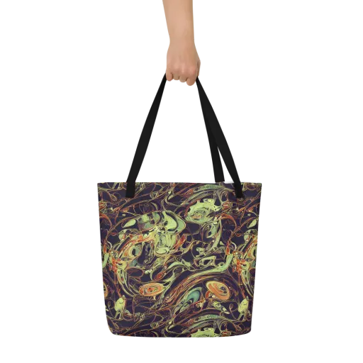 Molten Labyrinth on a Large Tote Bag W/ Pocket