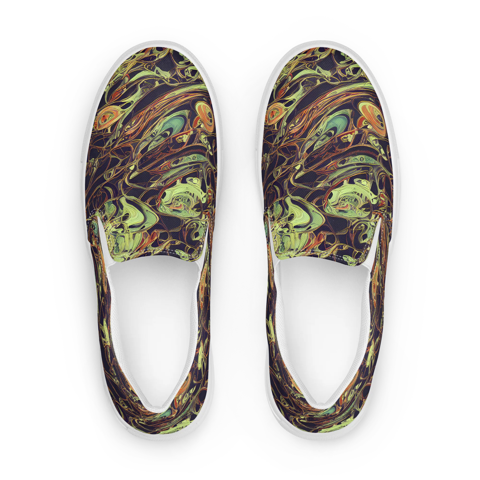 Molten Labyrinth on Women's Slip-On Canvas Shoes — Front