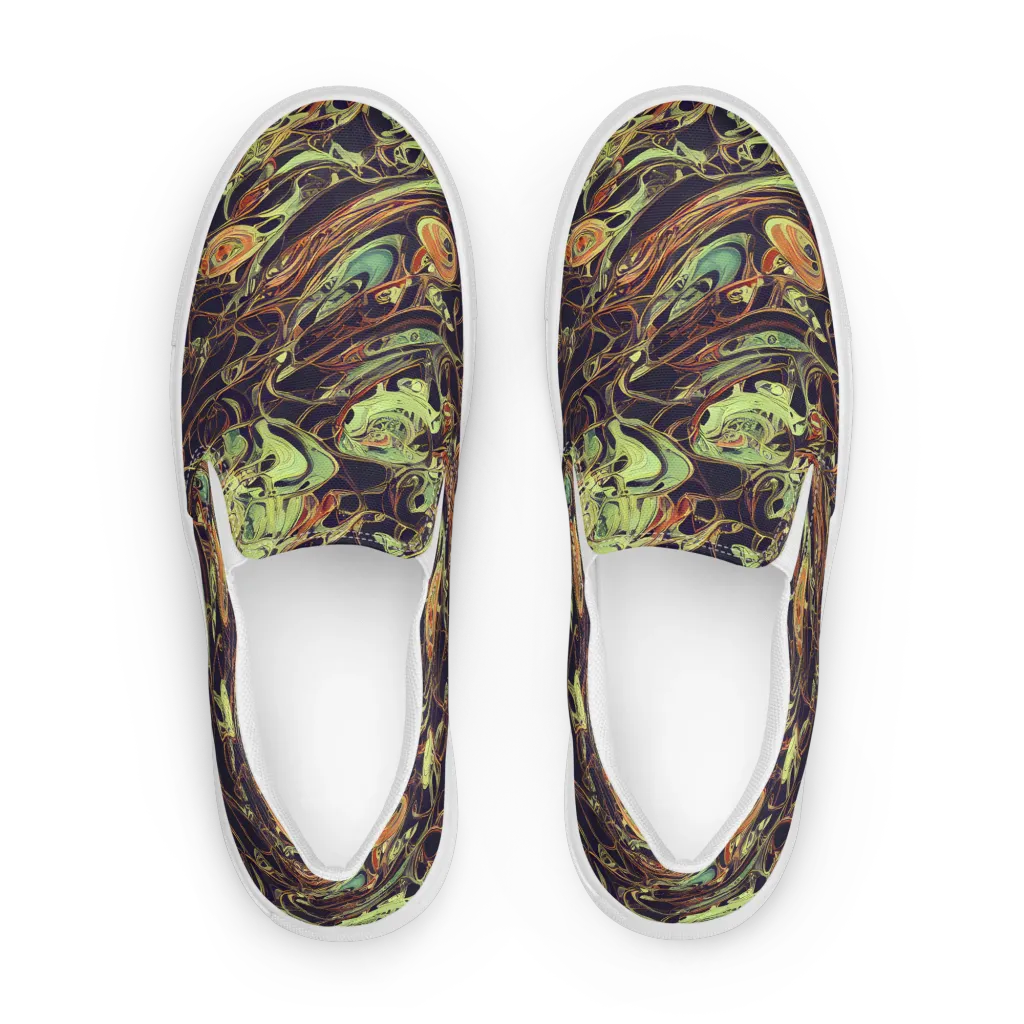 Molten Labyrinth on Women's Slip-On Canvas Shoes — Front