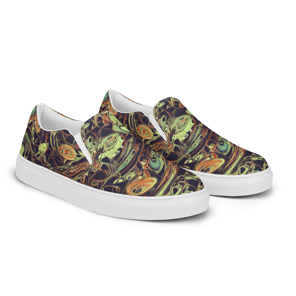 Molten Labyrinth on Women's Slip-On Canvas Shoes — Right Front