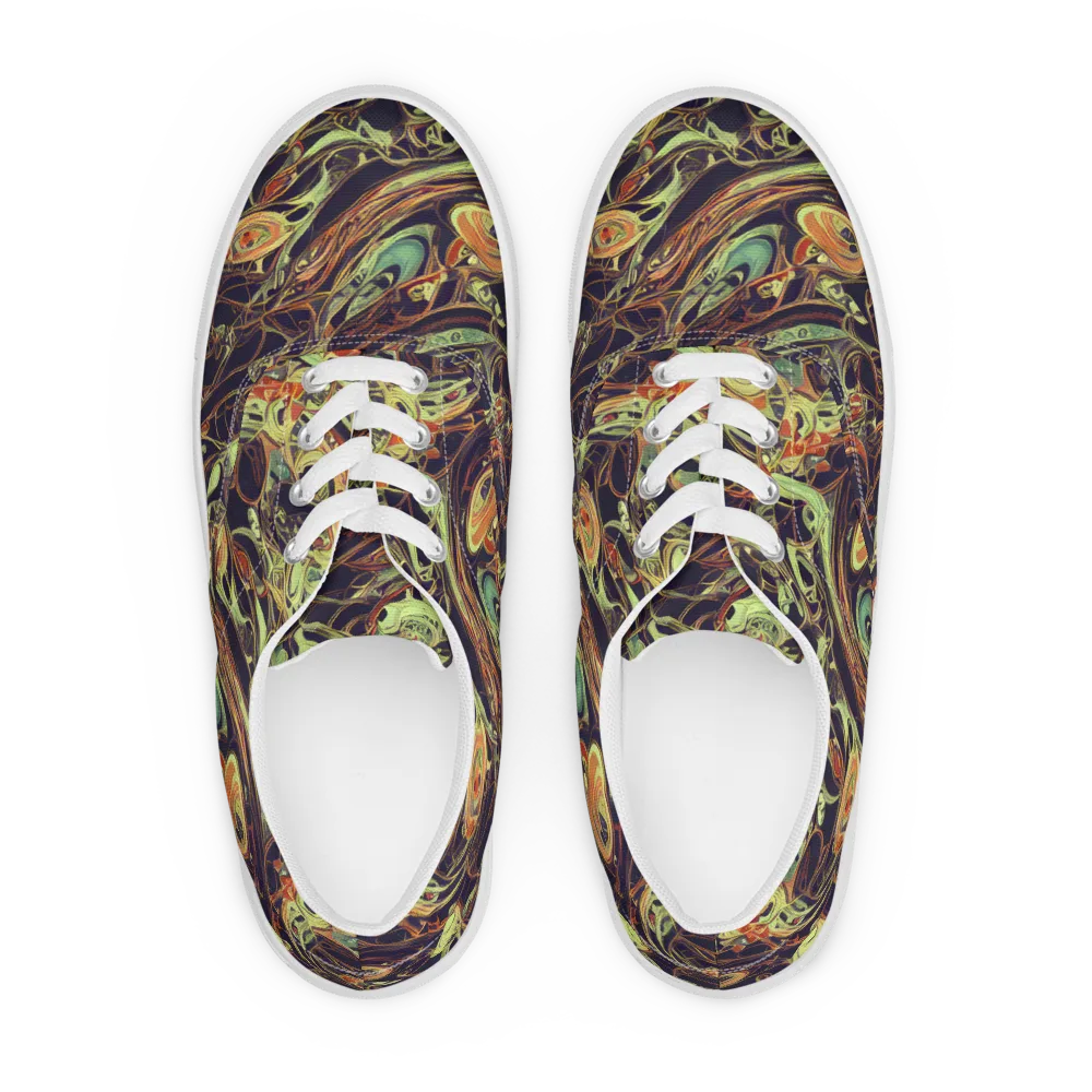 Molten Labyrinth on Men's Lace-Up Canvas Shoes — Front