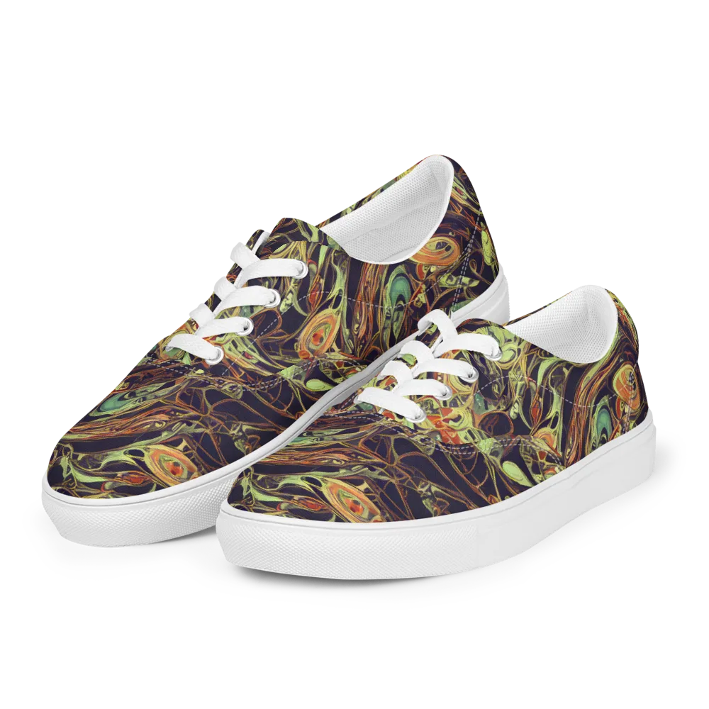 Molten Labyrinth on Men's Lace-Up Canvas Shoes — Left Front