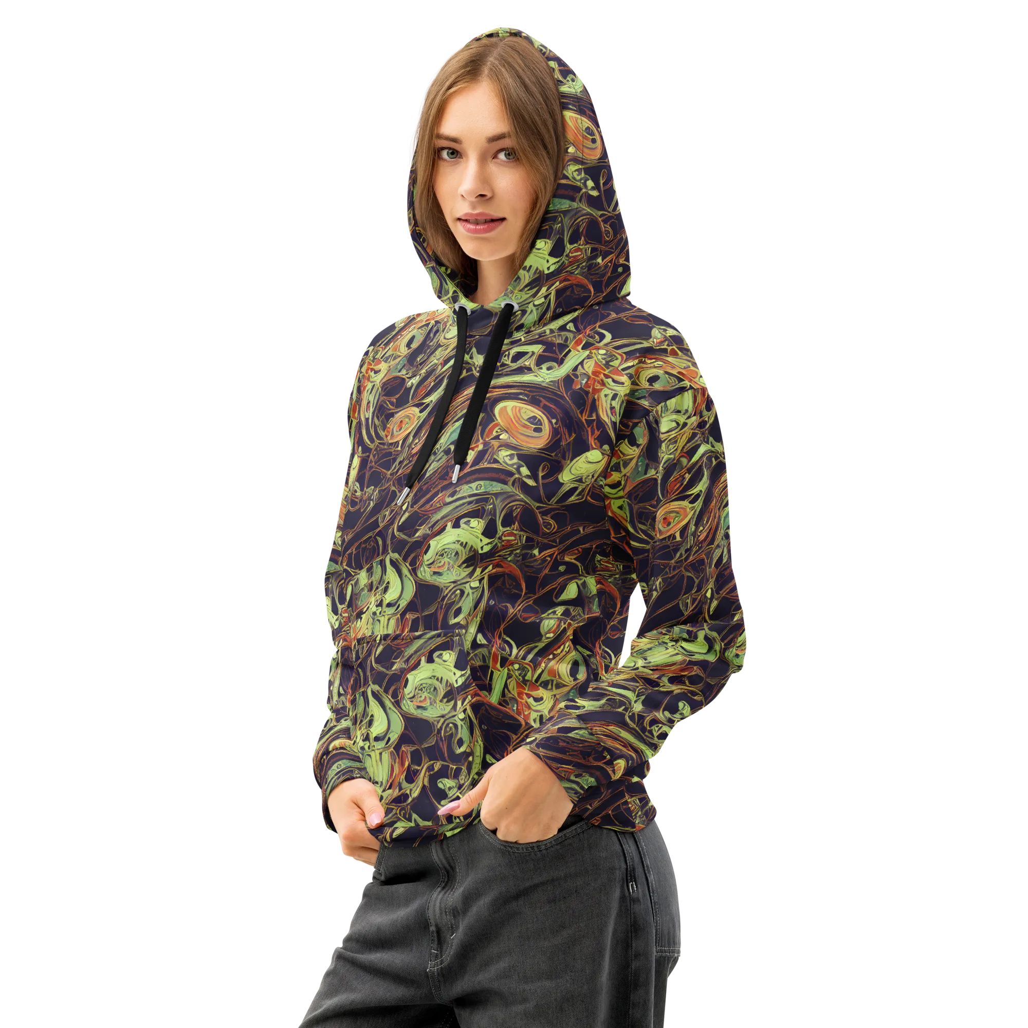 Molten Labyrinth on Cotton Hoodie — Left Front