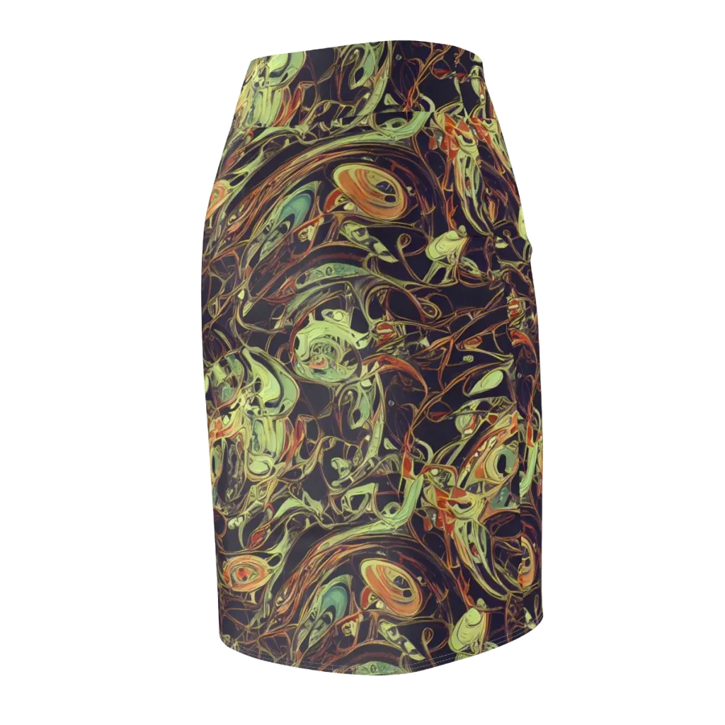 Molten Labyrinth on Pencil Skirt — Back Side