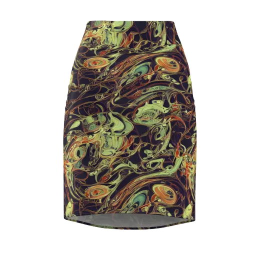 Molten Labyrinth on a Pencil Skirt