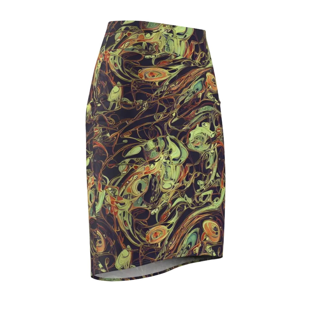 Molten Labyrinth on Pencil Skirt — Front Side