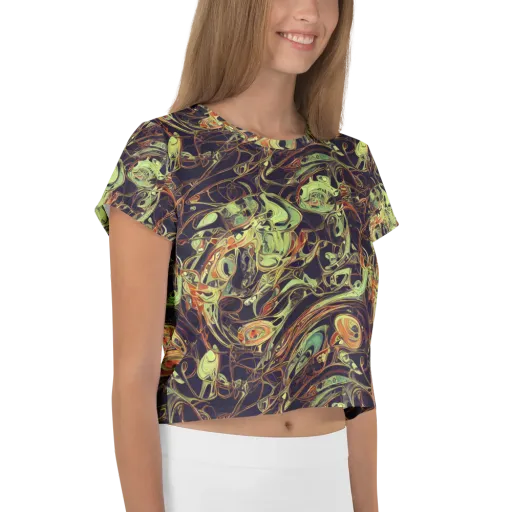 Molten Labyrinth on a Crop Tee
