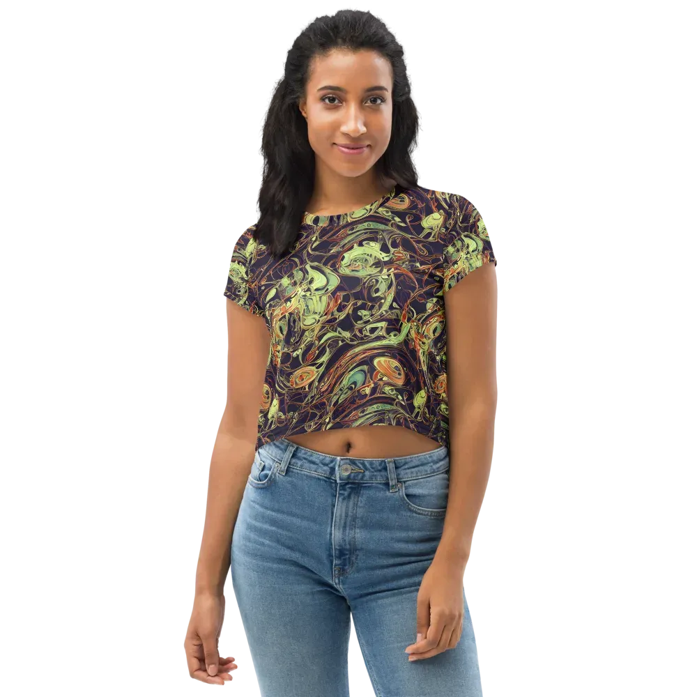 Molten Labyrinth on Crop Tee — Front