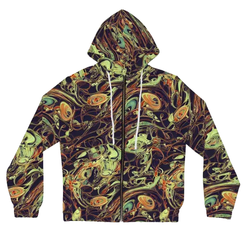 Molten Labyrinth on a Women's Full-Zip Hoodie