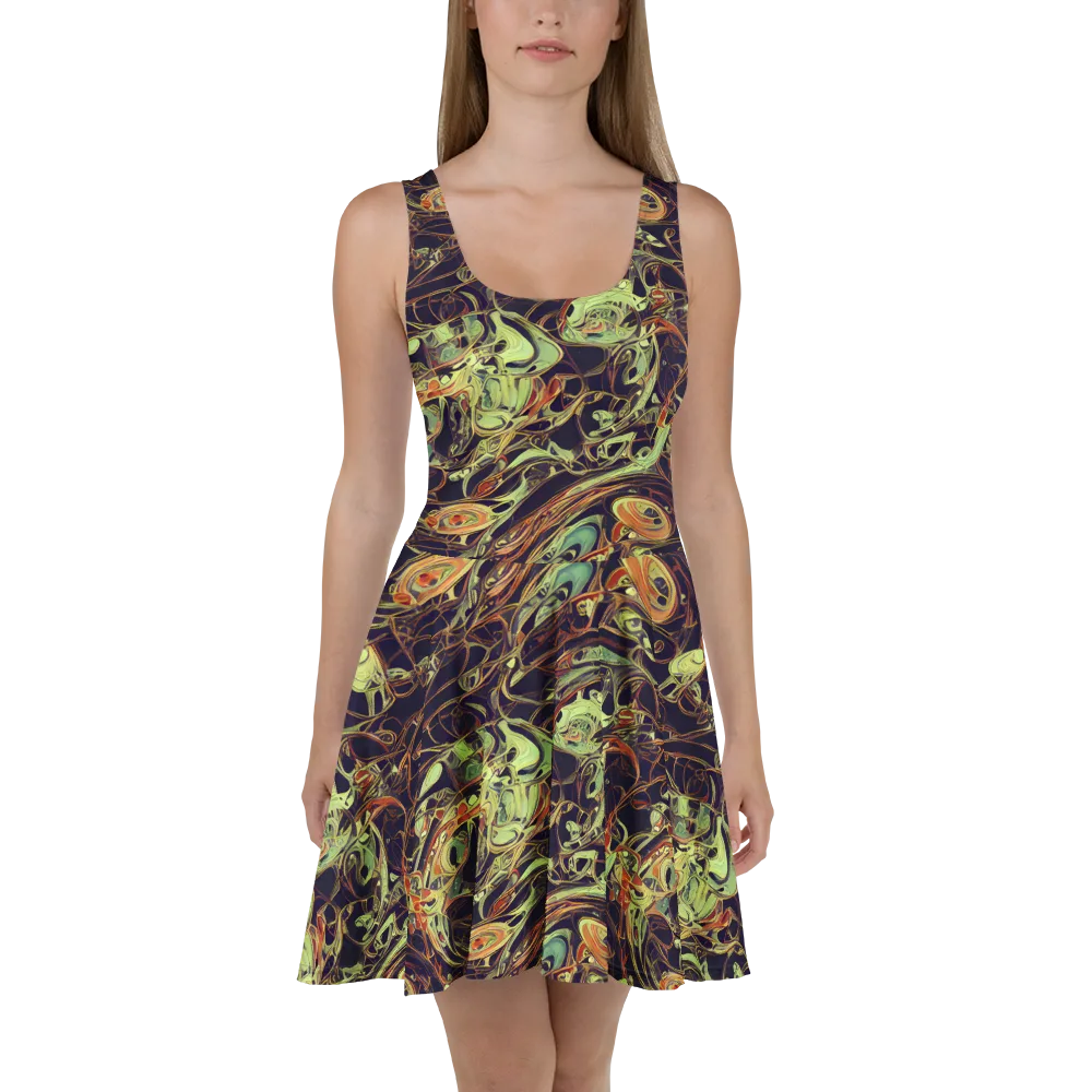 Molten Labyrinth on Skater Dress — Front