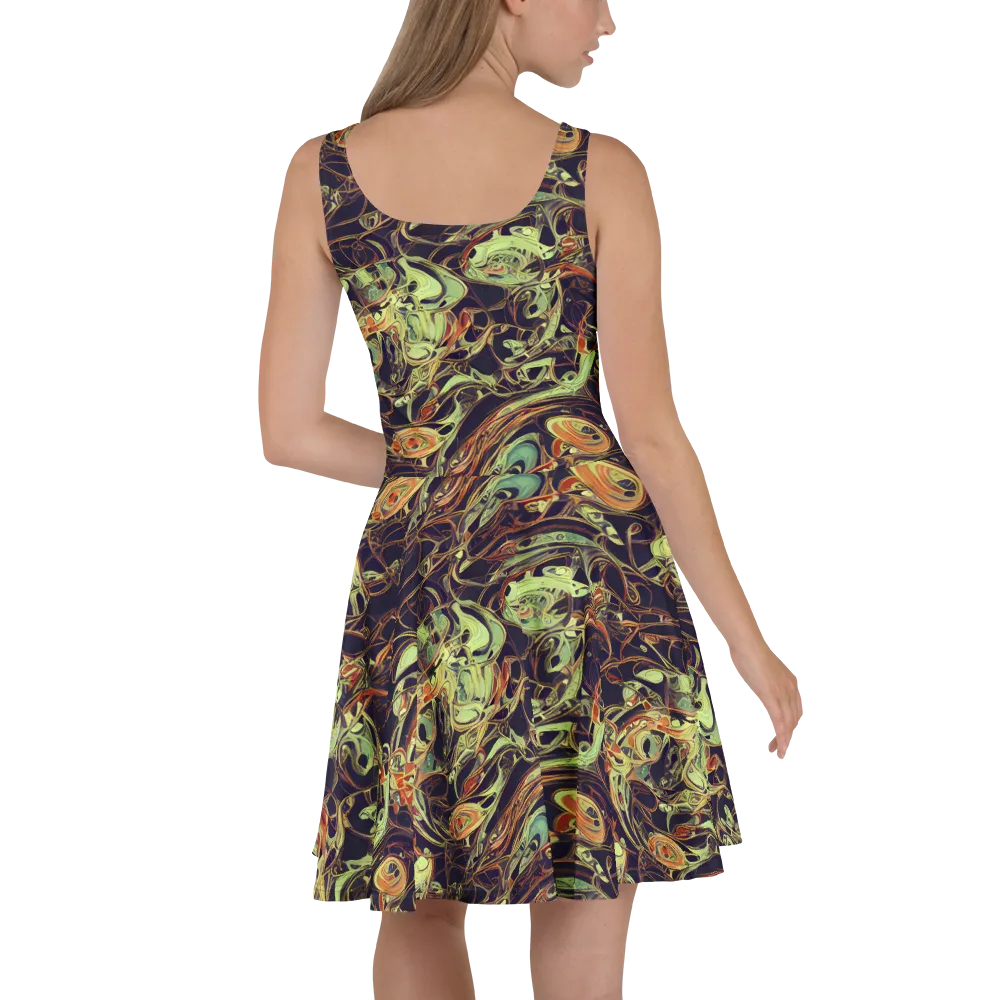 Molten Labyrinth on Skater Dress — Back