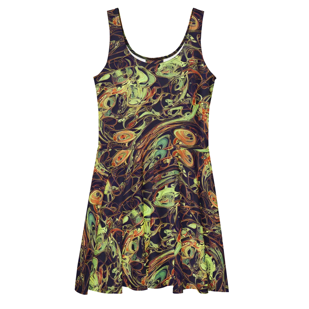 Molten Labyrinth on Skater Dress — Front