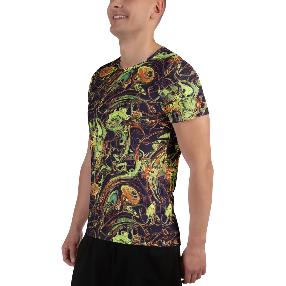 Molten Labyrinth on Men's Athletic T-Shirt — Left