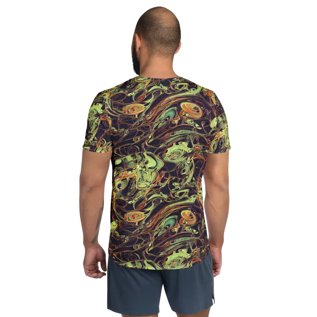 Molten Labyrinth on Men's Athletic T-Shirt — Back