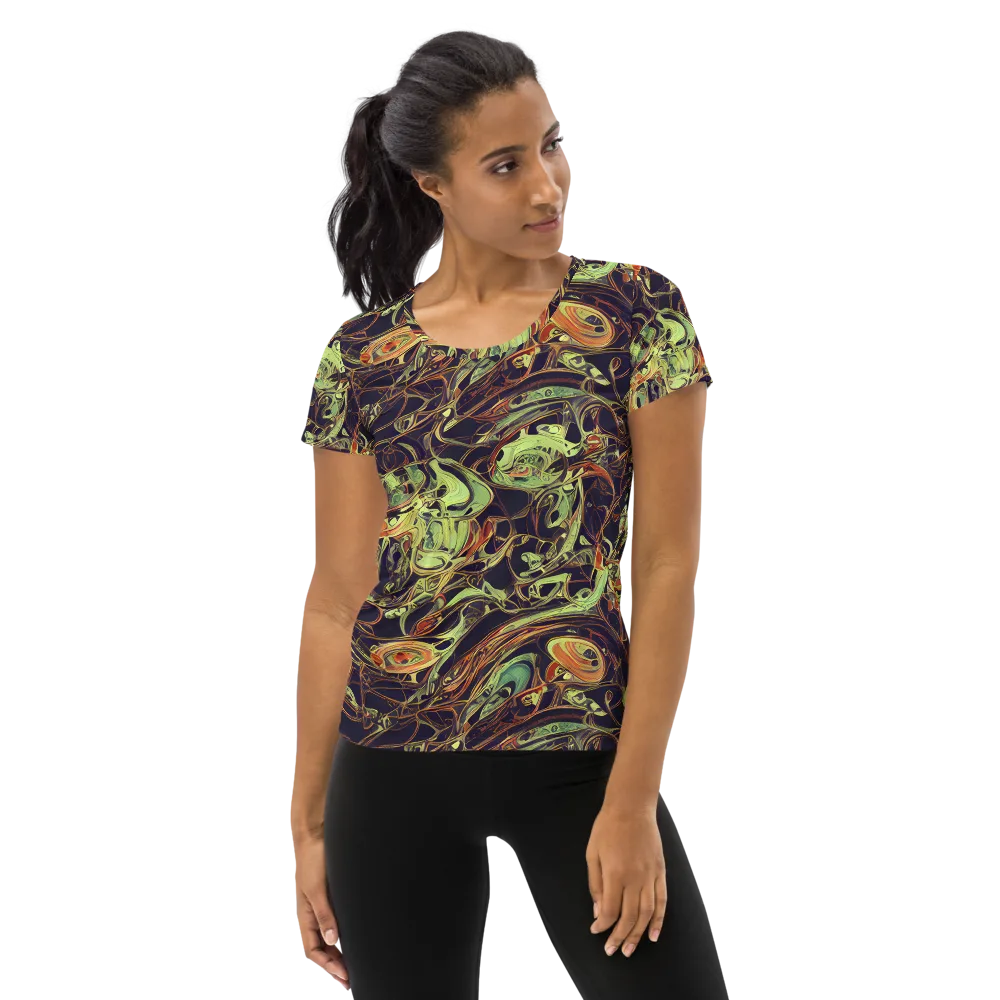 Molten Labyrinth on Women's Athletic T-Shirt — Front