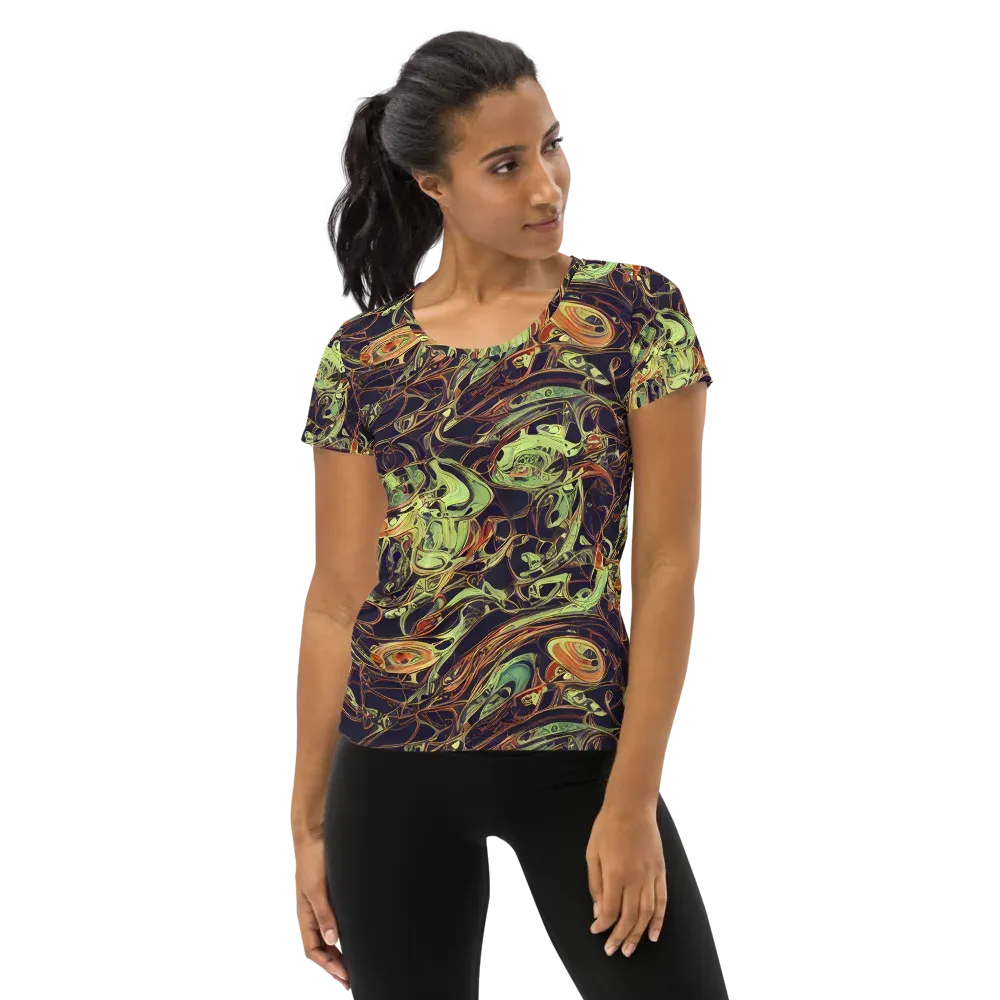 Molten Labyrinth on Women's Athletic T-Shirt — Front
