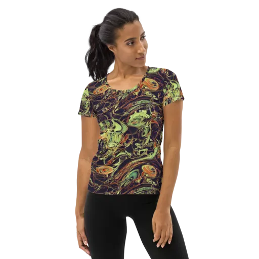 Molten Labyrinth on a Women's Athletic T-Shirt