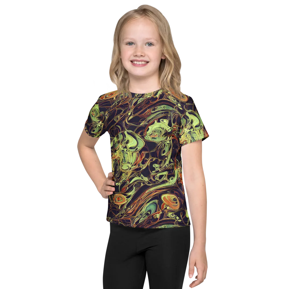 Molten Labyrinth on Kids Crew Neck T-Shirt — Front